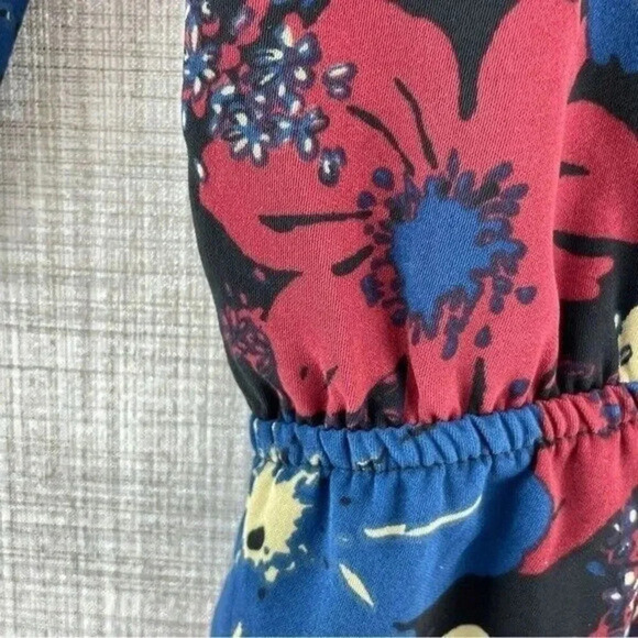 41 Hawthorn Floral print Ruffle sleeve elastic waist lined dress Women's M 0565 - Picture 9 of 12